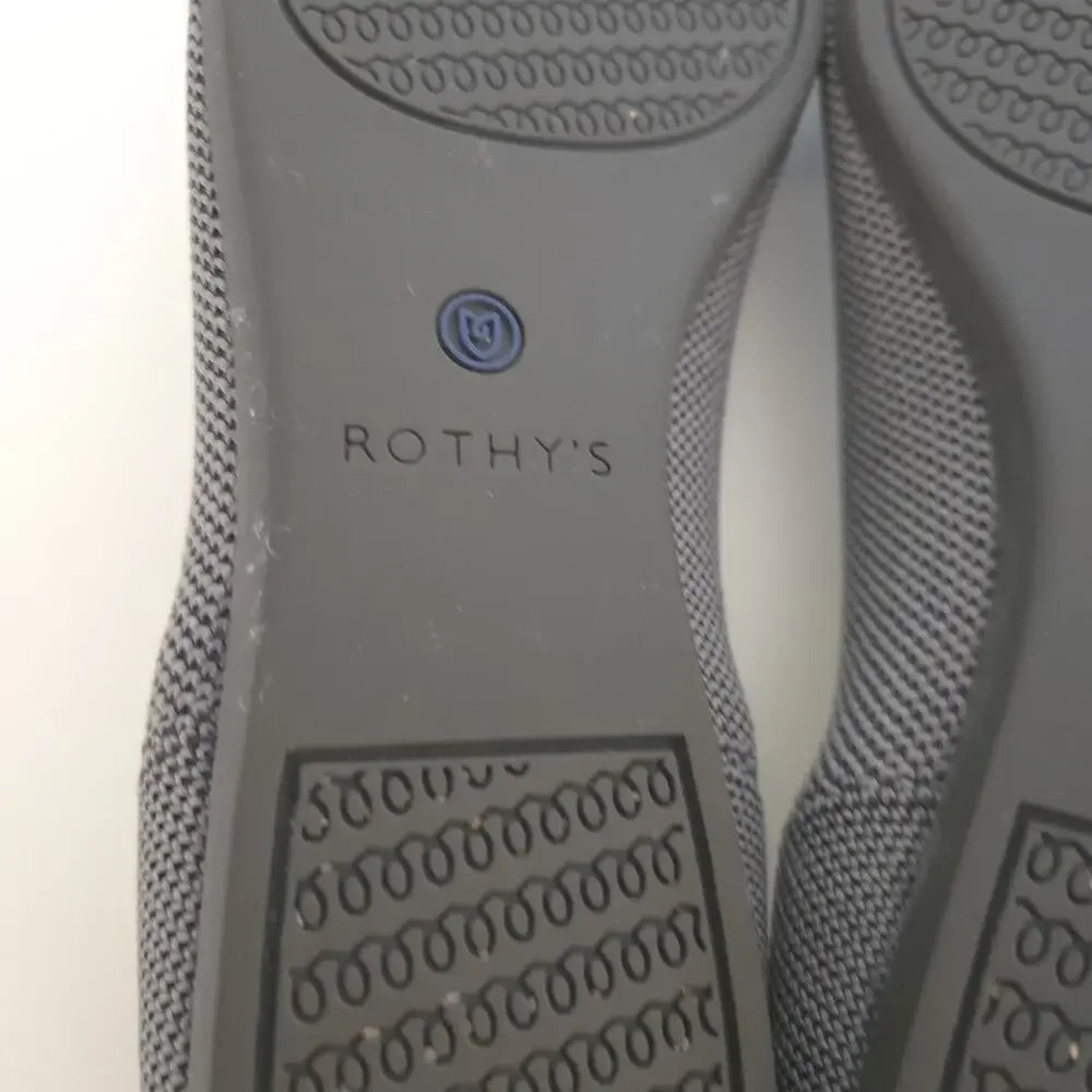 Rothy's The Point Grey Blue Knit Flats Women's Size 8 - Missing Insoles